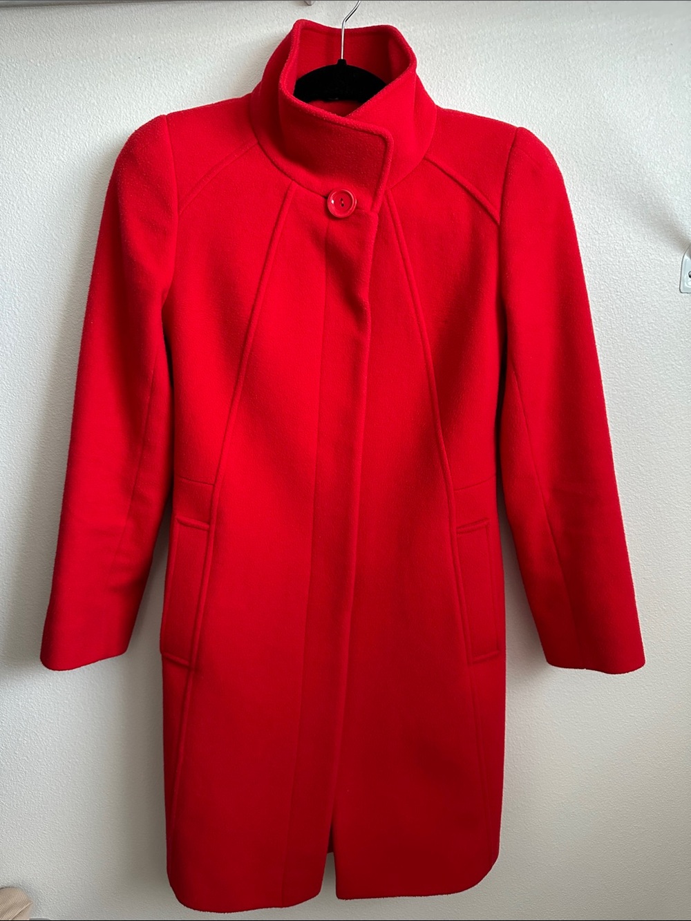 Cinzia Rocca Due Red Stand-Collar Trench Coat